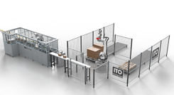 Pick and place robotpakking. bilde